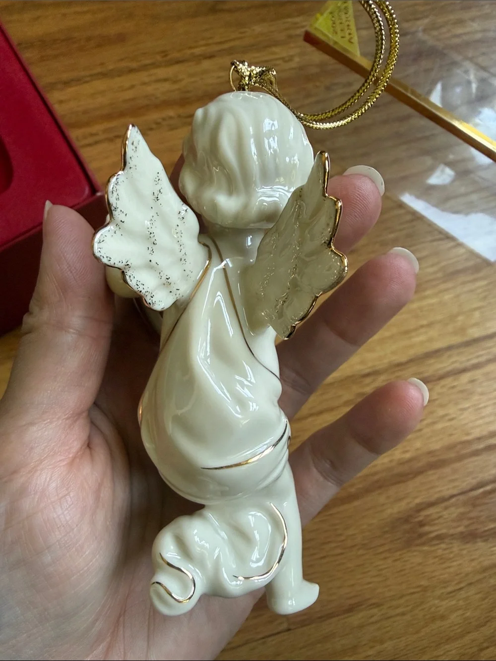 Lenox 2001 Annual Cherub Ornament golf accents new in box